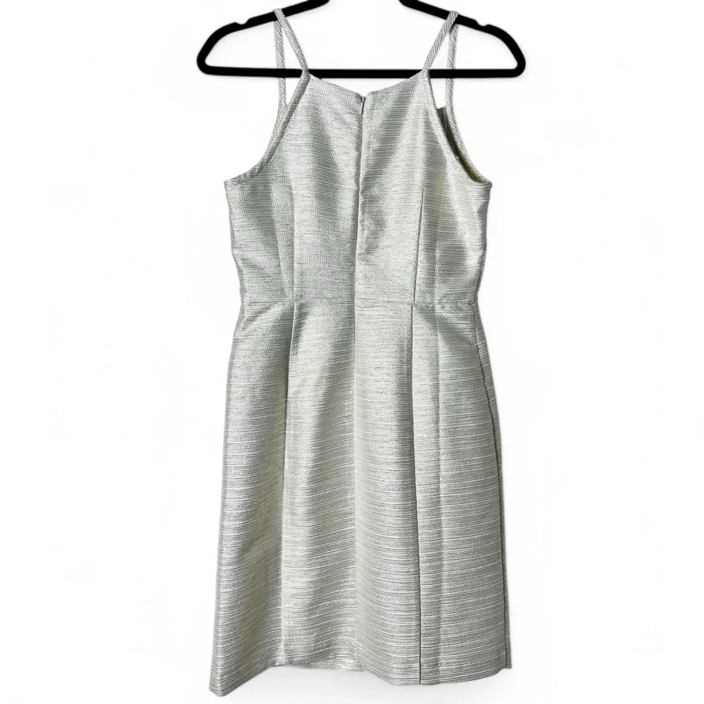 Anthropologie Paper Crown Womens White Spaghetti Strap Mini Dress Fit Flare Sz 4